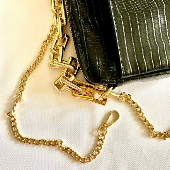 Genuine Leather Black and Gold Handbag Stella Bianca Italy - Picture 16 of 17